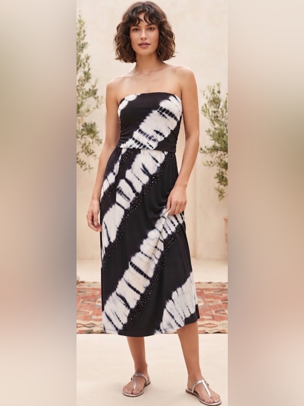 INC Indie Sleaze bohemian Convertible Maxi Skirt/Dress Tie Dye and Rhinestone’s